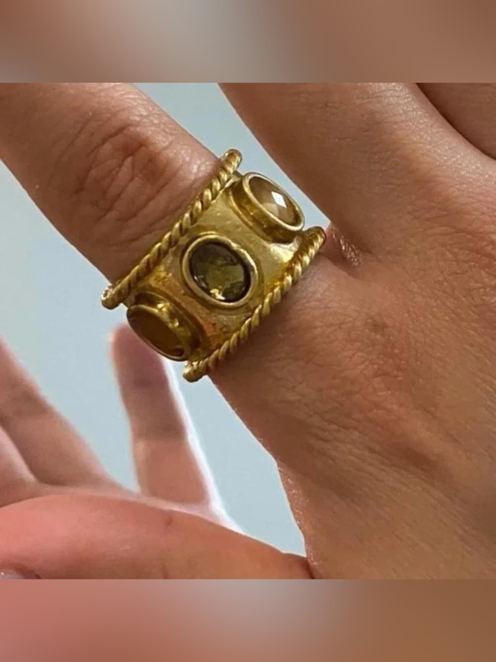 Gold brass 14k gold plated ring